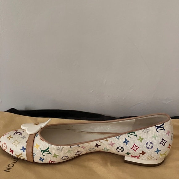 New White Multicolour Monogram LV Murakami flats - Picture 8 of 16